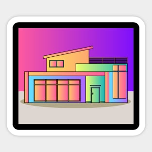 Illustration Dream House Villa Color Effects Sticker